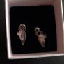 Silver cat ear rings studs Image 2
