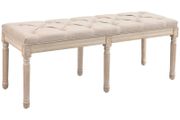 Vintage Bench, Button Tufting, Turned Legs