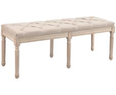 Vintage Bench, Button Tufting, Turned Legs