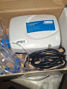 APEX MINI PLUS Electric Compressor Nebulizer, with Flexicare MAXINEB Nebulizer and Accessories pack including clear tubing and mask.