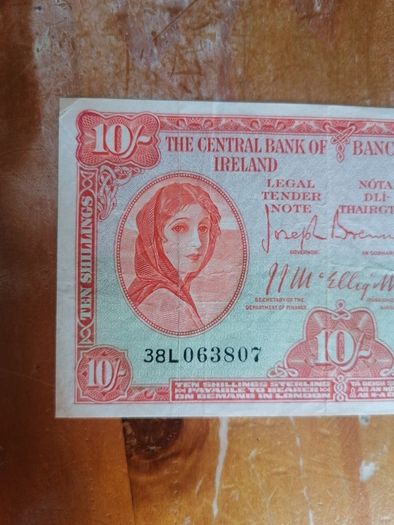 1949 Ireland Ten Shillings Banknote