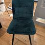4 Teal velvet kitchen chairs Image 2