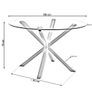 Round Glass Dining Table Set with 4 Faux Leather Image 3