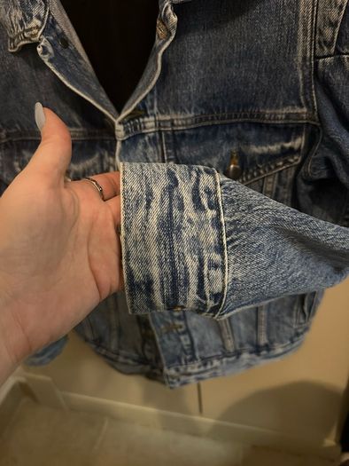 Frame Rosette puff sleeve denim jacket - sz 14-16