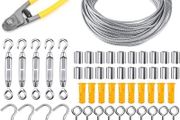 30m/100ft Coated Steel Cable Wire Rope 304 Stainless Steel String Lights Curtain Picture Hanging Kit Deck Railings Garden Wire DIY (FREE POSTAGE)