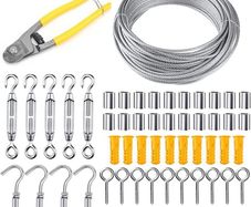 30m/100ft Coated Steel Cable Wire Rope 304 Stainless Steel String Lights Curtain Picture Hanging Kit Deck Railings Garden Wire DIY (FREE POSTAGE)
