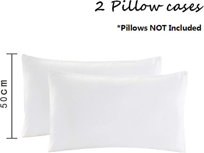 Super Soft Brushed Microfibre Pillowcases - Non Iron Breathable Hypoallergenic Pillowcases set of 2- White