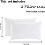 Super Soft Brushed Microfibre Pillowcases - Non Iron Breathable Hypoallergenic Pillowcases set of 2- White Image 3