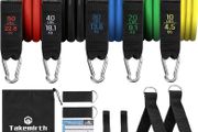 Resistance Bands Set Exercise Bands, Resistance Bands Set Men Home Workouts With 5 Fitness Tubes, 2 Foam Handles, 2 Ankle Straps, 2 Door Anchor, Carrying Pouch-Yoga, Pilates Physio Home Gym Equipment