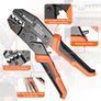Insulated Wire Terminal Crimp Tool Kit,0.5-1.5/1.5-2.5/4-6mm (A.W.G.20-10) Preciva Ratchet Crimping Plier with 425PCS Connectors,Ratchet Crimp Plier Set with Portable Box Image 2