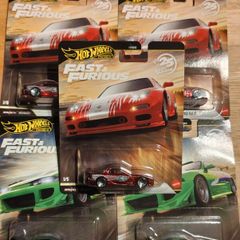 Hot Wheels Premium Fast And Furious 1995 Mitsubishi Eclipse 1/5 X2 + Mazda Rx-7 1/5 X3