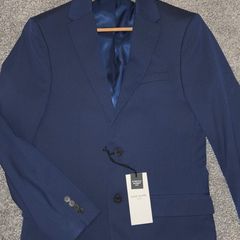 mens river island suit jacket blue