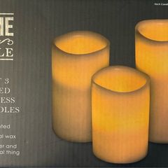 Set Of 3 Vanilla Scented Flameless Led Candles