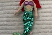 TY Sparkle Disney Ariel the Little Mermaid aprox. 40 cm.  Plush Princess Beanie Sequins Used Damaged Please see photos