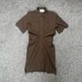 Nanushka Stretch Mini Shirt Dress Sz 10UK 6US M Button Up Ruched Classic Preppy Image 2