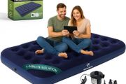 Green Haven Double Airbed with Electric AC Pump Inflatable Mattress for 2 with Waterproof Flocked Top Quick Setup Blow Up Bed for Camping &amp; Guest Use