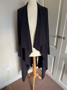 She's So deep grey Italian merino wool cardi coat