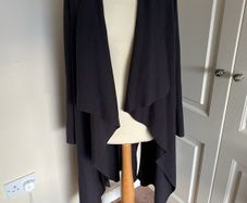 She's So deep grey Italian merino wool cardi coat