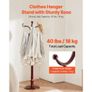 Coat Rack Freestanding, Wooden Coats Rack Stand with Weighted Base & 11 Hooks, Free Standing Hall Coat Tree for Entryway, Bedroom, Living Room Image 2