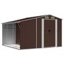 Garden Shed Brown 277x279x179 cm Galvanised Steel Image 3