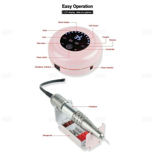 Professional 65W 35000rpm Nail Drill Machine Electric Nail Drill