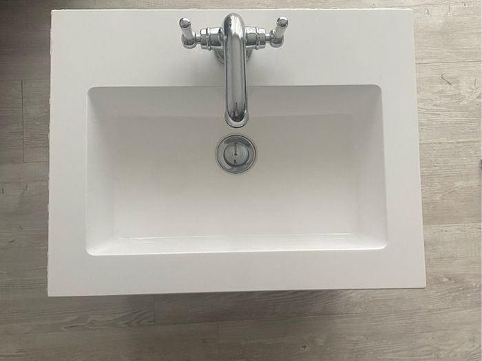 Lucca 500 Matt White Wall Hung Vanity Unit Complete with Basin & Taps