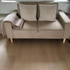 2 seater beige jysk sofa - as new, perfect condition