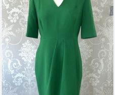 HOBBS cocktail v neck dress green. Size 12