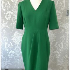 HOBBS cocktail v neck dress green. Size 12