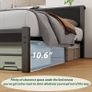 King Size Bed Frame with Wooden Storage Headboard, Metal Bed Frame King Size Bed Base/Mattress Foundation, Enhanced Support Noise Free, Black Image 7