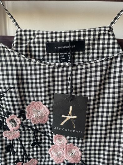 top Bnwt size 12 black & white gingham top primark