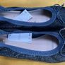 Next navy glitter ballet style shoes size 1UK/33euro Image 2