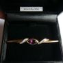 Vintage Gold Plated Bar Purple Stone Brooch Image 8