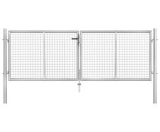 Garden Gate Galvanised Steel 306x125 cm Silver