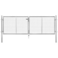 Garden Gate Galvanised Steel 306x125 cm Silver