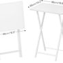 Side Table 2 Set, Folding Tables, TV Tray Table, Snack Table for Eating, Small Sofa End Laptop Drinks Coffee Table for Small Space, Living Room, Industrial, Metal Frame, White Image 3