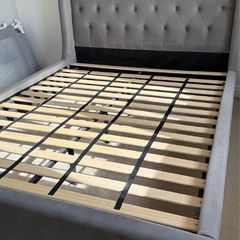 Grey Velvet King 5 Bed Frame