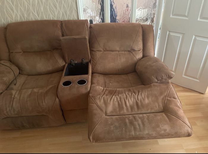 Brown Recliner Sofa and Matching Recliner Chair