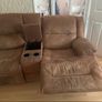 Brown Recliner Sofa and Matching Recliner Chair Image 5