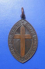 GUILD OF ALL SAINTS SOUTH WIMBLEDON (Diocese of Southwark) - antique bronze membership medal (late 19th century). Scarce.