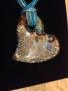 Love Heart Glass Pendant Necklace