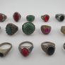 15 Mixed Vintage Rings Antique Style Brass Glass & Stone Collectible Ring Lot Image 10