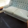 Antique Dutch sofa blue buttoned back with 4 cushions and 2 arm covers Image 3
