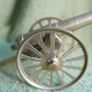 Vintage Brass Cannon with  barrel and brass wheels - Military History - 8" Image 4