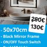 LED Bathroom Mirror Black Frame Antifog Image 2