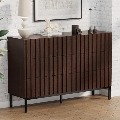 Chest of Drawers with 6 Drawers, 73.4 x 34.5 x 100 cm, Cabinet with Drawers, Narrow Chest of Drawers, Storage Chest of Drawers, Cabinet for Living Room, Bedroom, Hallway (Brown)