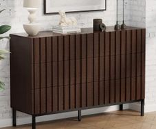 Chest of Drawers with 6 Drawers, 73.4 x 34.5 x 100 cm, Cabinet with Drawers, Narrow Chest of Drawers, Storage Chest of Drawers, Cabinet for Living Room, Bedroom, Hallway (Brown)