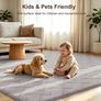 Modern Fluffy Rugs Living Room, 120x160cm, Silver Grey  Anti Slip Soft Carpet, Machine Washable Non-Shedding Durable Area Rugs for Bedroom Kids Room Image 3