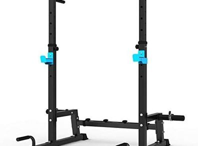 Squat Rack Multi-Function Barbell Rack Height Adjustable Dip Stand Home Gym Weight Lifting Bench Press Dip Station Push up Portable Strength Training Dumbbell Rack