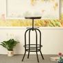 Affordable Industrial Style Height Adjustable Swivel Bar Stool With Natural Pinewood Top Image 3